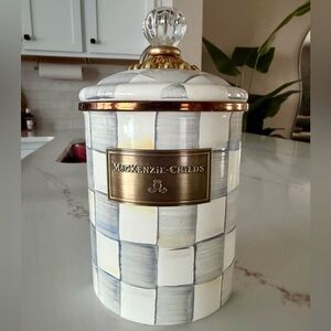 Sterling Check Enameled Steel Medium Size Canister